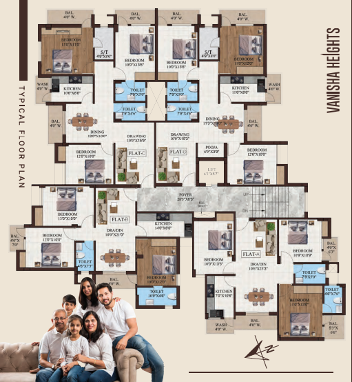 Vanisha Heights Typical Floor Plan